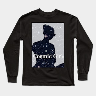 Cosmic girl silhouette Long Sleeve T-Shirt